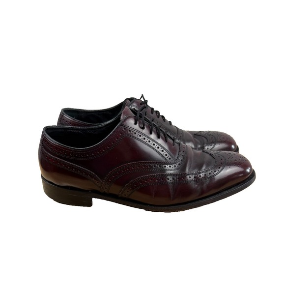 Florsheim Mens Burgundy Leather Wingtip Oxford Dress Shoes 17066-06 Size 11